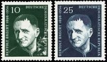 DDR, MiNr. 593-594 postfrisch - 1. Todestag von Bertolt Brecht