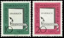 DDR, MiNr. 598-599 postfrisch - Sparwochen, Sparbuch