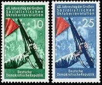 DDR, MiNr. 601-602 postfrisch - 40. Jahrestag der Oktoberrevolution in Russland