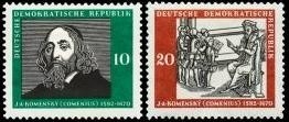 DDR, MiNr. 643-644 postfrisch - J. A. Comenius (1592-1670), tschech. Geistlicher und Pädagoge