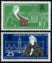 DDR, MiNr. 649-650 postfrisch - Leipziger Herbstmesse 1958