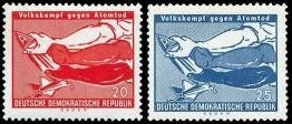 DDR, MiNr. 655-656 postfrisch - Volkskampf gegen den Atomtod
