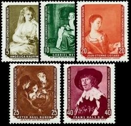 DDR, MiNr. 693-697 postfrisch - Von der Sowjetunion zurückgeführte Gemälde der Dresdener Gemäldegalerie (III)