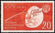 DDR, MiNr. 721 postfrisch - Landung der sowjetischen Weltraumrakete Lunik 2 auf dem Mond