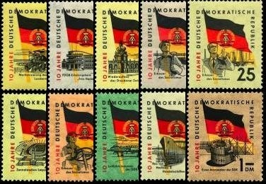 DDR, MiNr. 722-731 postfrisch - 10 Jahre Deutsche Demokratische Republik