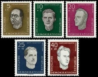 DDR, MiNr. 752-756 postfrisch - Aufbau der Nationalen Gedenkstätte Sachsenhausen: Kz-Opfer