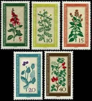 DDR, MiNr. 757-761 postfrisch - Einheimische Heilpflanzen