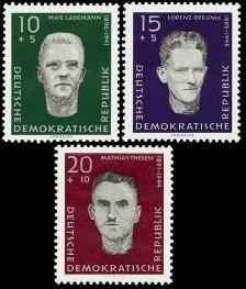 DDR, MiNr. 765-767 postfrisch - Aufbau der Nationalen Gedenkstätte Sachsenhausen: KZ-Opfer