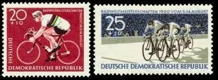DDR, MiNr. 779-780 postfrisch - Radweltmeisterschaften, Leipzig, Chemnitz (Karl-Marx-Stadt) & Hohenstein-Ernstthal