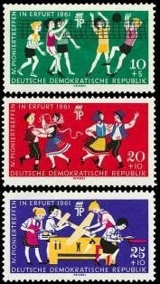 DDR, MiNr. 827-829 postfrisch - Pioniertreffen, Erfurt