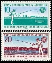 DDR, MiNr. 841-842 postfrisch - Weltmeisterschaften im Angeln 1961