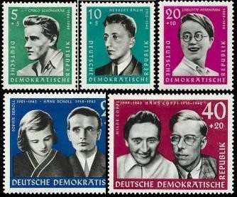 DDR, MiNr. 849-853 postfrisch - Aufbau und Erhaltung der Nationalen Gedenkstätten Buchenwald, Ravensbrück und Sachsenhausen: KZ-Opfer (II)
