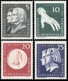 DDR, MiNr. 857-860 postfrisch - Franz Liszt
