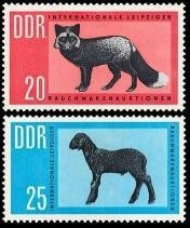 DDR, MiNr. 945-946 postfrisch - Rauchwarenauktion - Silberfuchs / Schaf