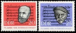 DDR, MiNr. 966-967 postfrisch - 75 Jahre Kampflied "Die Internationale"