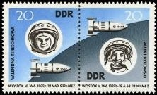 DDR, MiNr. 970-971 Zusammendruck postfrisch - Gruppenflug der Raumschiffe Wostok 5 und Wostock 6