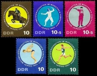 DDR, MiNr. 1133-1137 postfrisch - Moderner Fünfkampf 1965
