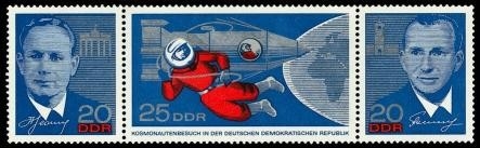 DDR, MiNr. 1138-1140 Dreierstreifen postfrisch - Kosmonautenbesuch