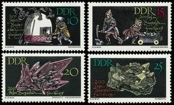 DDR, MiNr. 1142-1145 postfrisch - 200 Jahre Burgakademie Freiberg