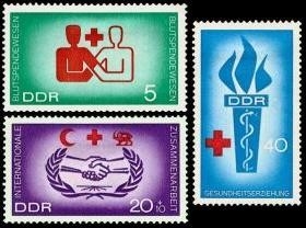 DDR, MiNr. 1207-1209 postfrisch - Blutspendewesen