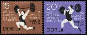 DDR, MiNr. 1210-1211 postfrisch - Europameisterschaften im Gewichtheben 1966