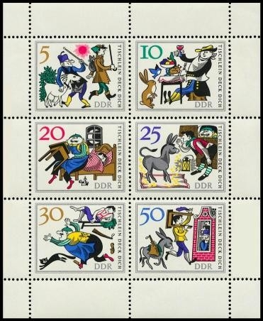 DDR, MiNr. 1236-1241 Kleinbogen postfrisch - Märchen Tischlein deck dich