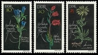 DDR, MiNr. 1242-1244 postfrisch - Geschützte heimische Pflanzen (I)