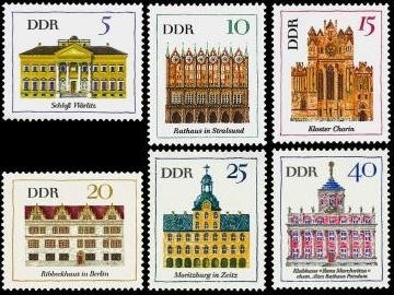 DDR, MiNr. 1245-1250 postfrisch - Bedeutende Bauwerke (I)