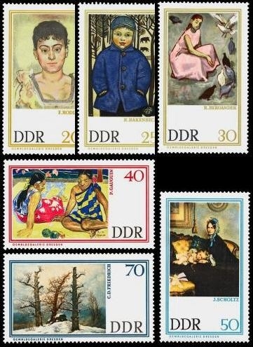 DDR, MiNr. 1262-1267 postfrisch - Staatliche Kunstsammlungen Dresden, Galerie Neue Meister Gemälde