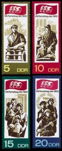 DDR, MiNr. 1268-1271 postfrisch - VII. Parteitag der SED 1967