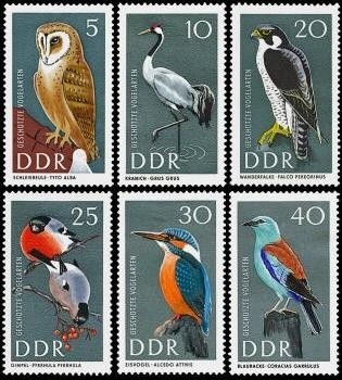 DDR, MiNr. 1272-1277 postfrisch - Geschützte Vögel