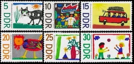 DDR, MiNr. 1280-1285 postfrisch - Kinderzeichnungen