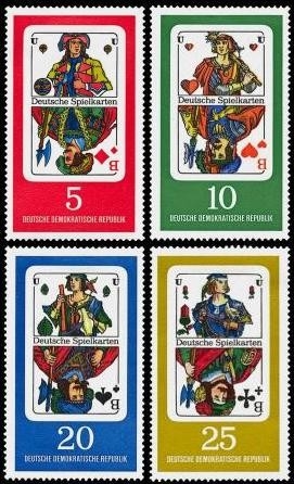 DDR, MiNr. 1298-1301 postfrisch - Deutsche Spielkarten