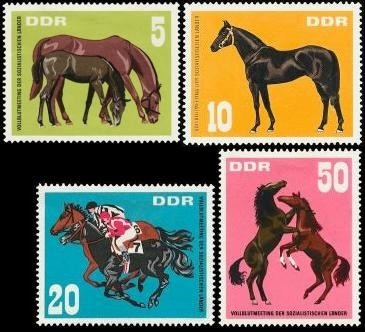 DDR, MiNr. 1302-1305 postfrisch - Pferde