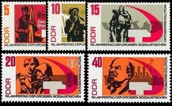 DDR, MiNr. 1312-1316 A postfrisch - Jhrestag der großen Sozialistischen Oktoberrevolution