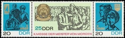 DDR, MiNr. 1320-1322 Dreierstreifen postfrisch - Messse der Meister von Morgen