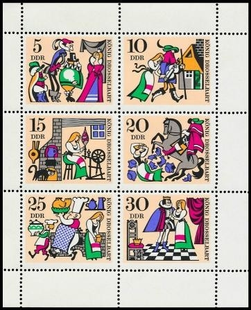 DDR, MiNr. 1323-1328 Kleinbogen postfrisch - Märchen König Drosselbart