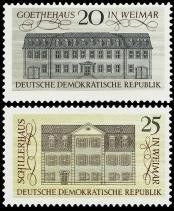 DDR, MiNr. 1329-1330 postfrisch - Goethehaus und Schillerhaus