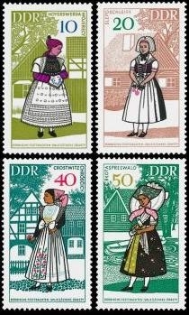 DDR, MiNr. 1353-1356 postfrisch - Volkstrachten (III)
