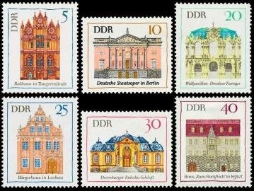 DDR, MiNr. 1434-1439 postfrisch - Bedeutende Bauwerke (III)