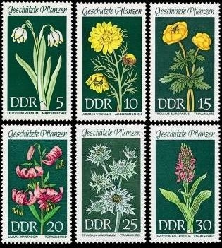 DDR, MiNr. 1456-1461 postfrisch - Geschützte heimische Pflanzen (II)