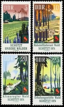 DDR, MiNr. 1462-1465 postfrisch - Schützt unsere Wälder
