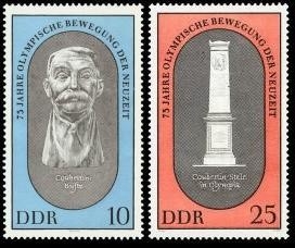 DDR, MiNr. 1489-1490 postfrisch - 75 Jahre olympische Bewegung der Neuzeit