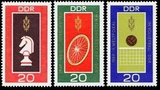 DDR, MiNr. 1491-1493 postfrisch - Schach | Radball | Volleyball