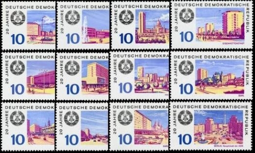 DDR, MiNr. 1495-1506 postfrisch - 20 Jahre DDR