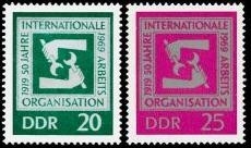 DDR, MiNr. 1517-1518 postfrisch - 50 Jahre Internationale Arbeitsorganisation (IAO)