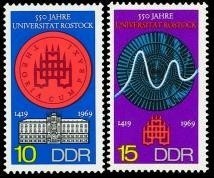 DDR, MiNr. 1519-1520 postfrisch - 550 Jahre Universität Rostock