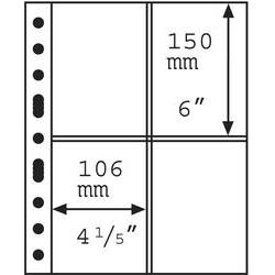 5 GRANDE Kunststoffhüllen glasklar 240 x 312 mm, 4er Einteilung für Postkarten