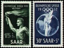 Saarland, Michel Nr. 314-315 postfrisch - Olympische Sommerspiele Helsinki 1952