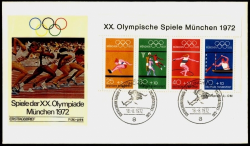 Bund, Block 8 FDC - Olympische Spiele SST München 1972
